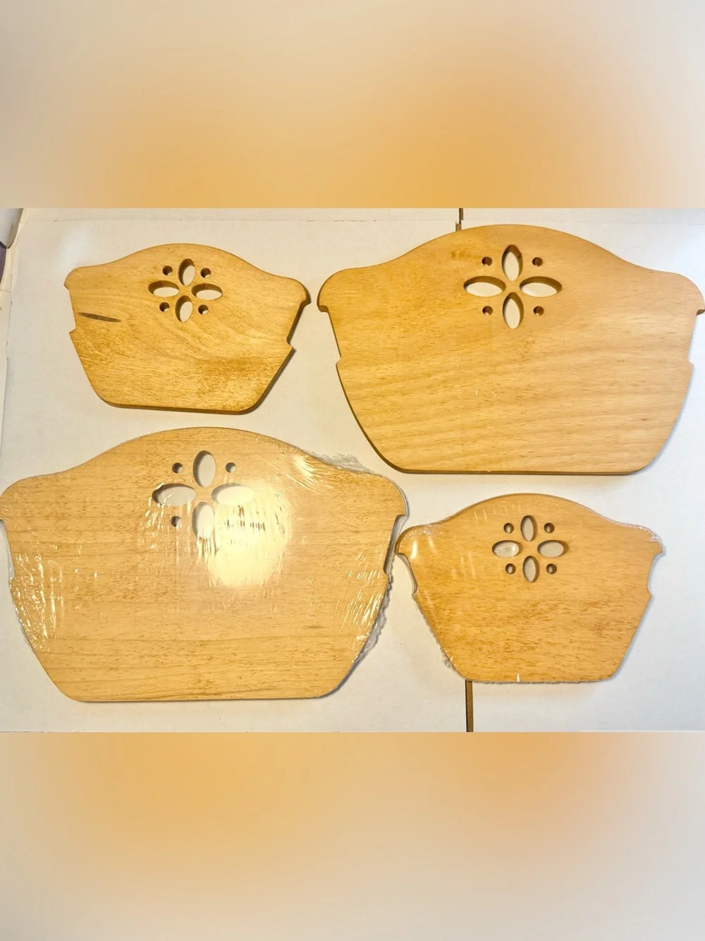 Longaberger Natural Wood Cracker bread Basket dividers Inserts Light Wood 2 sets